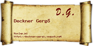 Deckner Gergő névjegykártya